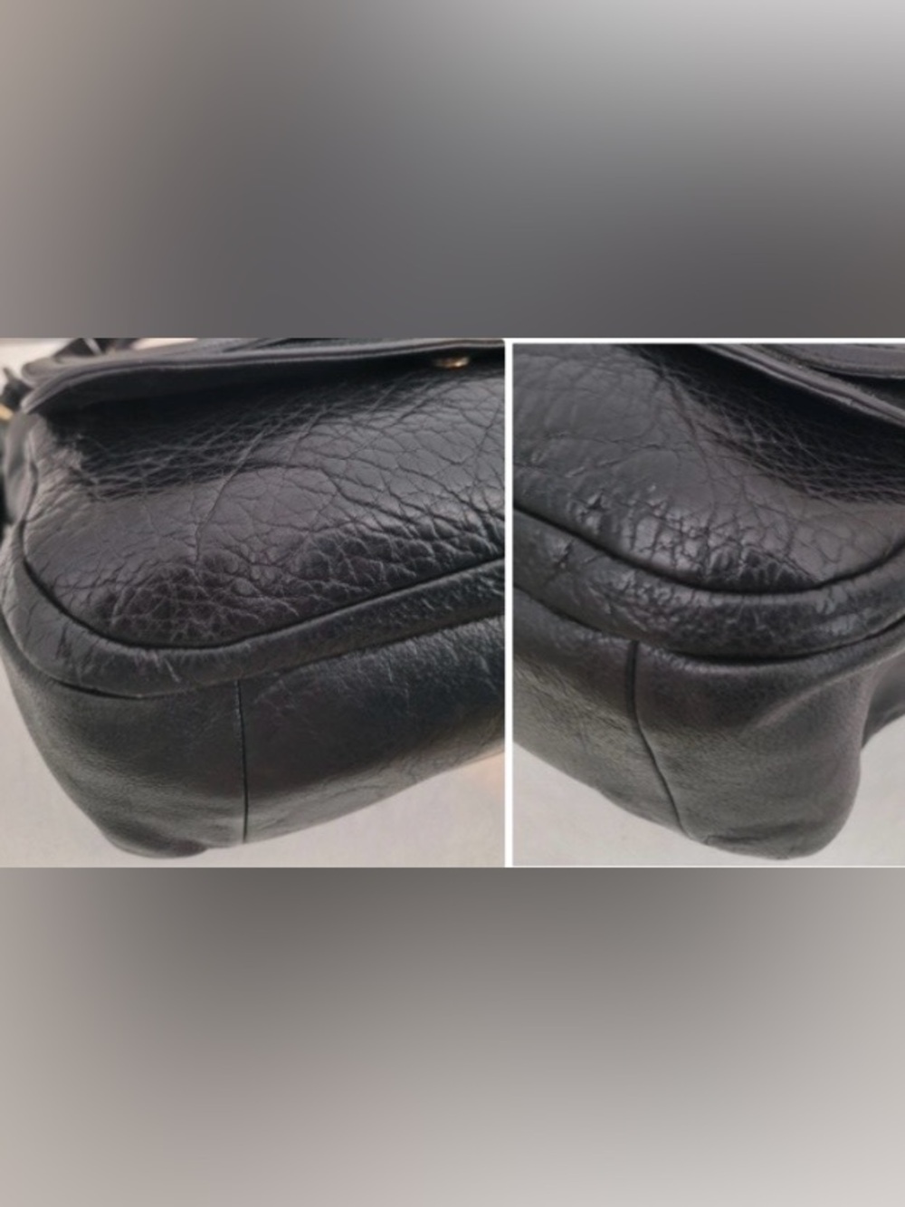 Fossil Peyton Black Leather Crossbody Shoulder Bag Souble Flap - Picture 6 of 16